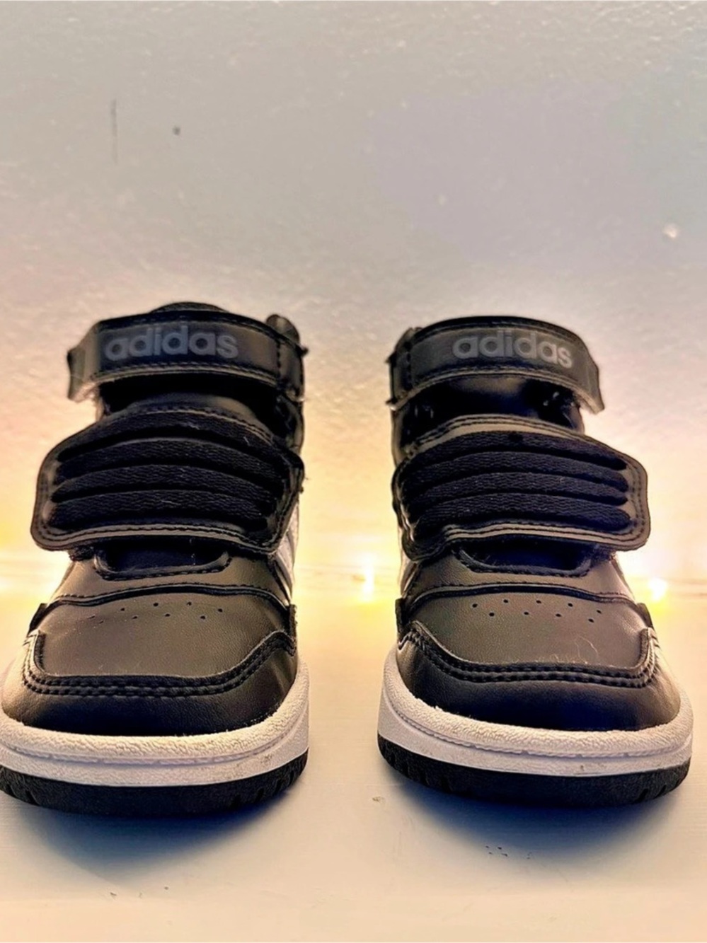 adidas Hoops 3.0 Mid Kids Sneakers US 6 Black White